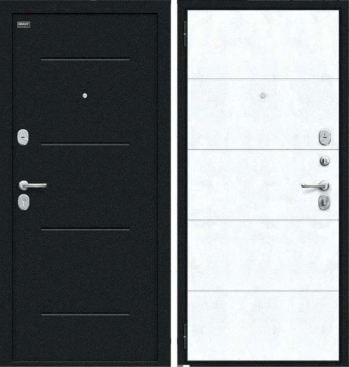 Фото Дверь Браво Граффити-1 Инсайд Букле черное/Snow Art DIS006606